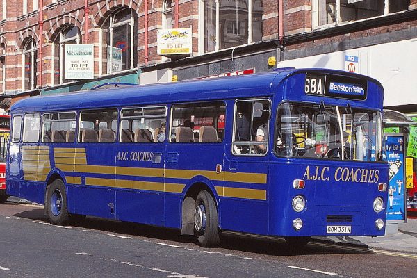 This Leyland Leopard Marshall was new to Midland Red and was operating for AJC Coaches (Fallas) in Leeds by September 1992
