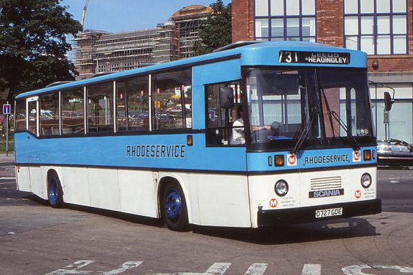 This Scania K92 East Lancs was new to Jones of Login in West Wales in 1987, but Rhodes of Yeadon was operating it by June 1992