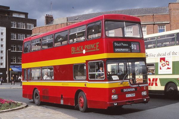 The Scania Metropolitan was a stylish looking bus and Black Prince operated several of them, including this one pictured in Leeds in September 1992 which was new to Tyne and Wear in 1977