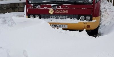 Thanks to the snow, this Optare Solo was going nowhere on March 2, all services being suspended. Tanat Valley Coaches driver Mark Hughes took the photo at the Welsh operator’s Llanrhaeadr-Ym-Mochnant depot