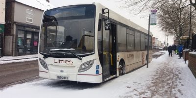 This ADL Enviro200 operated by Ilkeston, Derbyshire-based Littles Travel was photographed by driver Michael John Rogan, who told CBW: “It was taken on March 1 in Ripley Market Place after all services through Crich were suspended owing to the weather.”