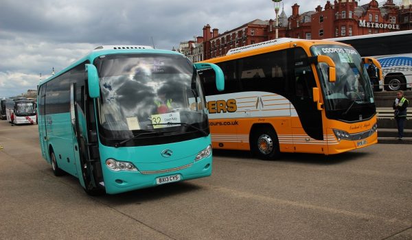 Tony Head won UK coach rally midi driver of the year with this King Long converted to join the fleet of AH Sleeper Buses (left), while Coopers Tours won the West Middlesex coach operators association trophy for the runner up coach driver of the year. GARETH EVANS