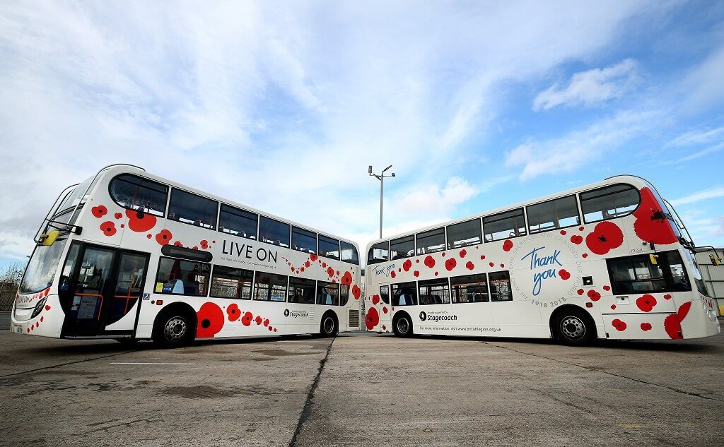 Stagecoach poppy bus.Picture by Gareth Jones