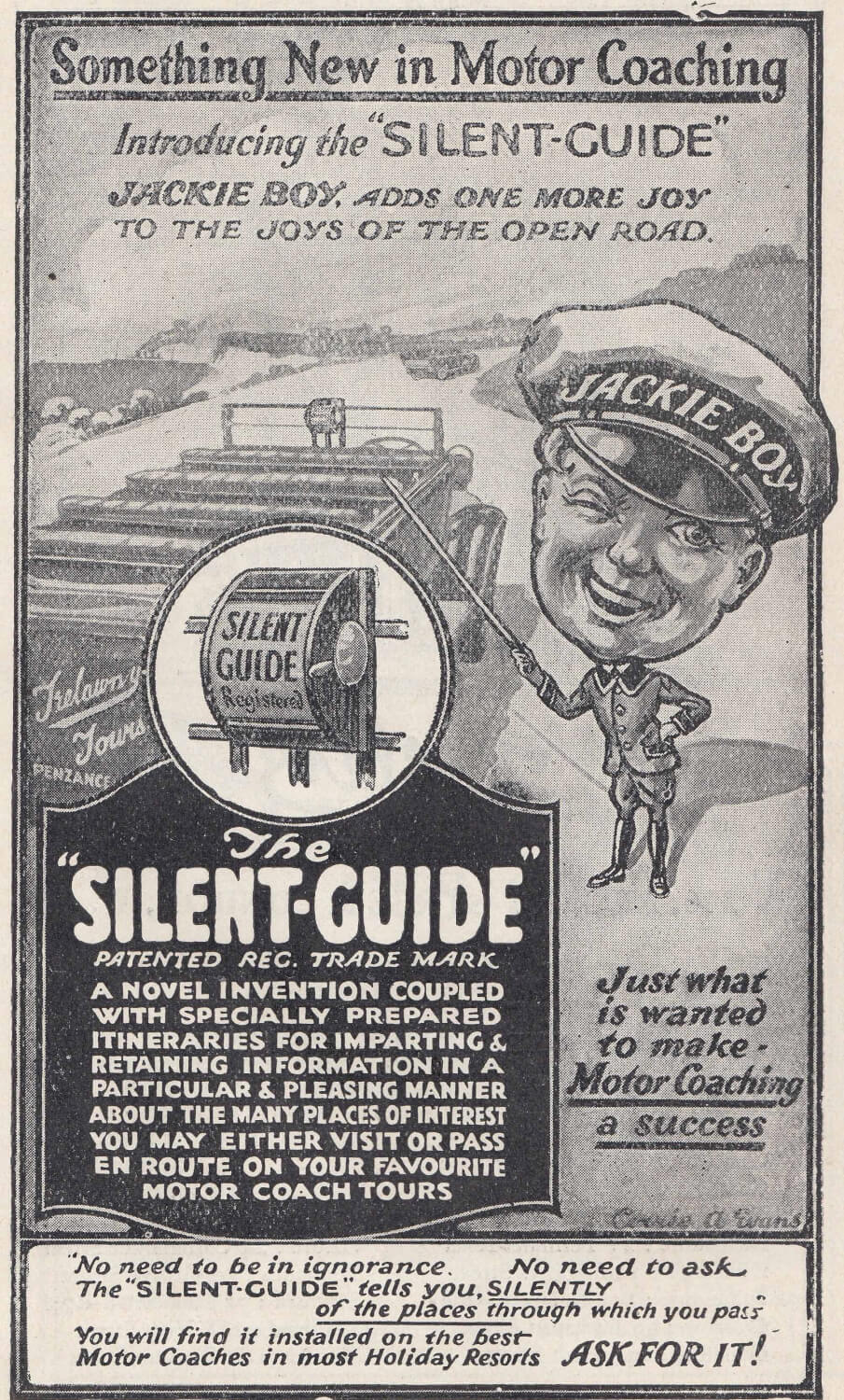 An advert for a Silent Guide that was used in the late 1920’s.-min