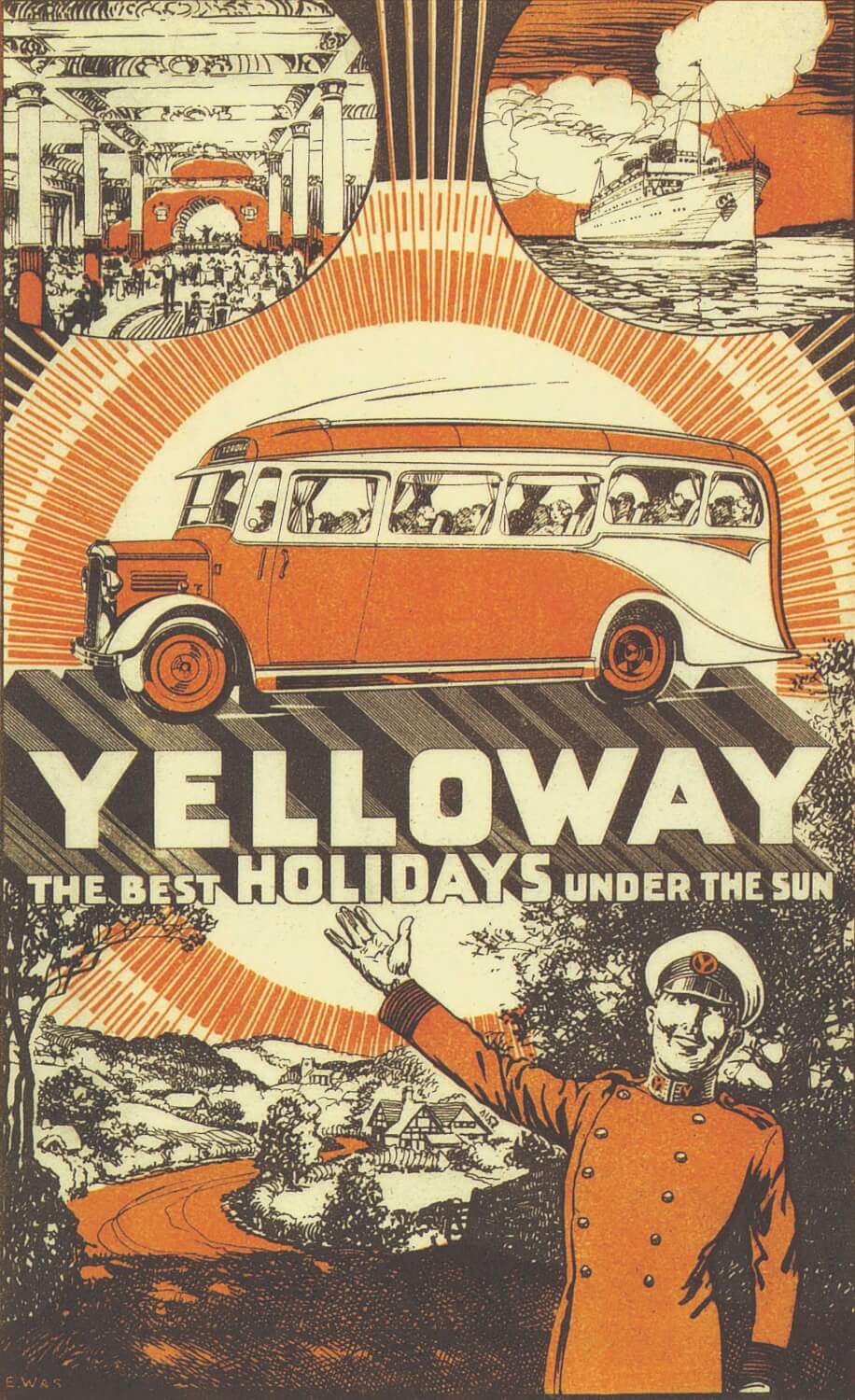 The front cover of Yelloway’s 1936 coach tours brochure. Dave Haddock Collection. – Copy