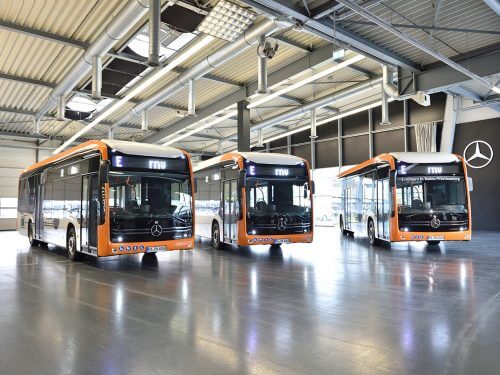 The eCitaro may be based on the familiar Citaro, but it has also adopted elements from the Mercedes-Benz Future Bus. DAIMLER 