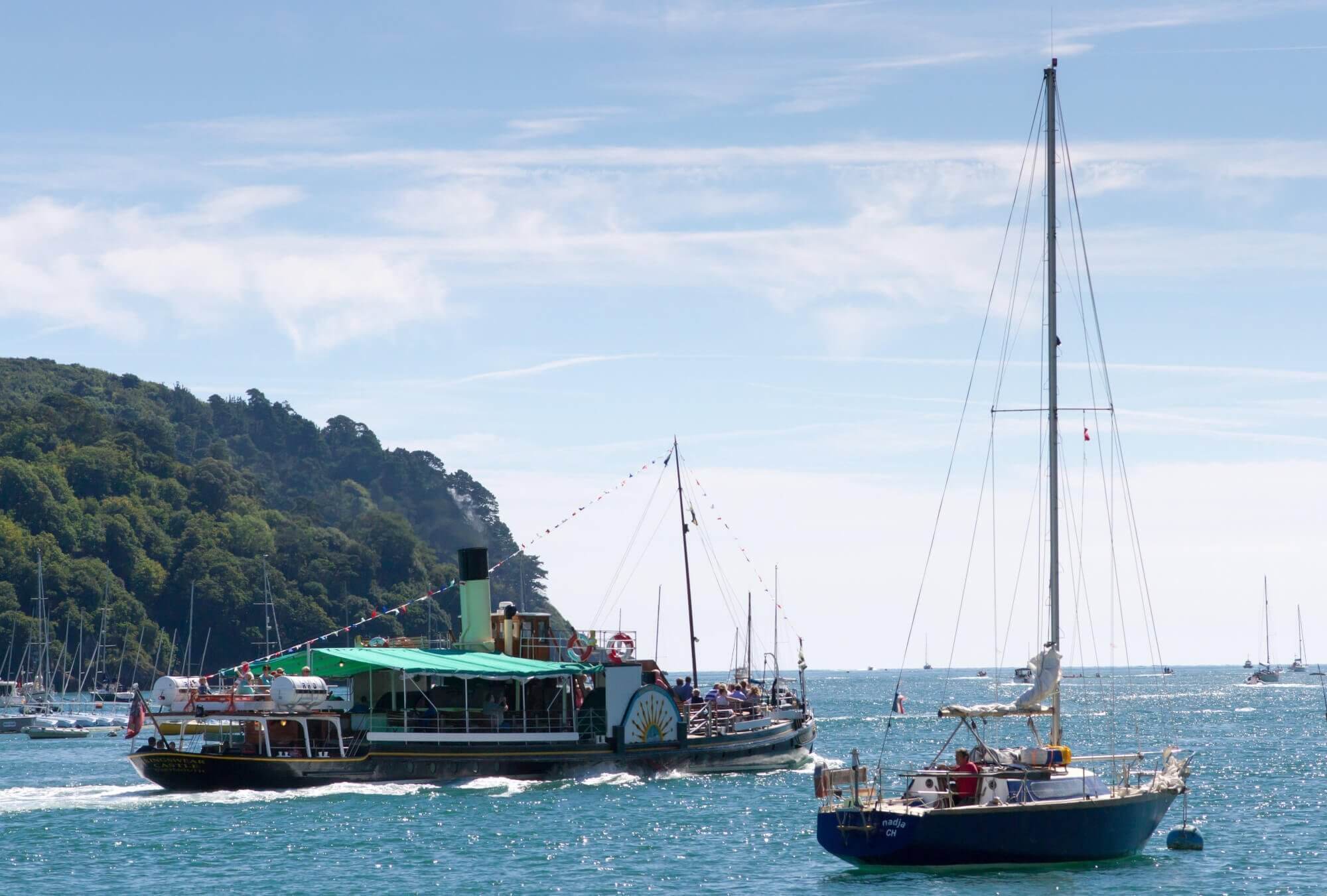 3The paddle steamer, Kingswear Castle, at the mouth of Dart. DSR&RBC-min