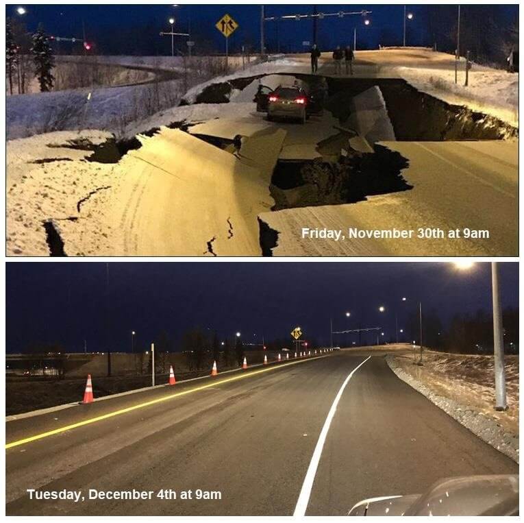 Alaska Earthquake road replacement