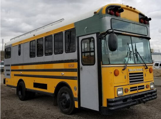 One of the school buses transformed by the company – Chrome Yellow Corporations