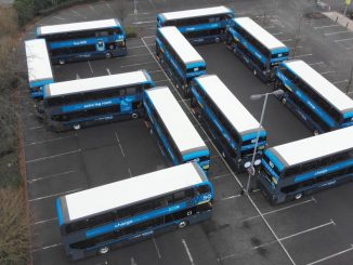 Some of the new Platinum-branded Enviro400 Smart Hybrids pay tribute to the 50 route