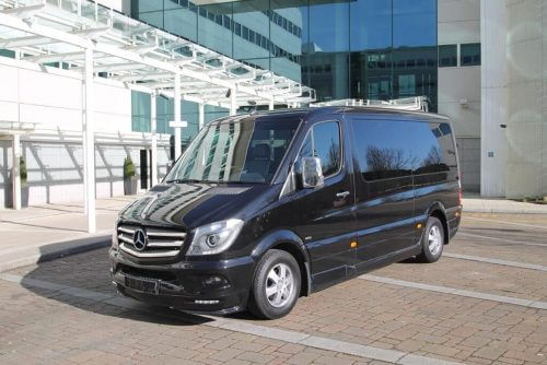 ADS Chauffeur Services new EVM Sprinter is finished in Metallic Black and has eight seats.