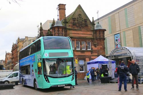 One of the new Enviro400s at the launch event. RICHARD WALTER