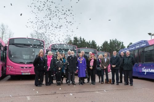 The 14-plate Wright Eclipse Urban 2-bodied Volvo B7RLEs pay tribute to the first eight women to join the ATA in 1938