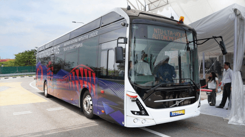 The autonomous Volvo 7900e in Singapore is a world first says its manufacturer. VOLVO