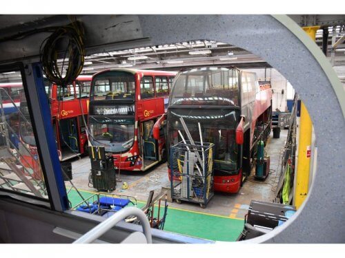 Enviro400-bodied Scania N230UDs are being converted to open-top for the Oxford Bus Company. ANDY IZATT