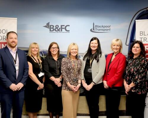 The team from Blackpool Transport and Blackpool and The Fylde College who are behind the new virtual training school and the workforce development strategy