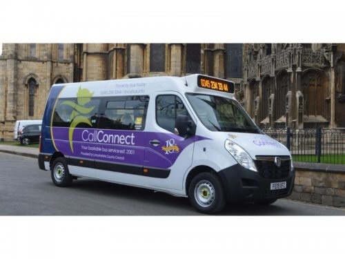 One of Lincolnshire County Council’s CallConnect 2019 Renault Masters that has been converted by CJ Conversions of Lincoln and seats eight passengers. CALLCONNECT 