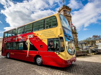 The bus features a one-off heritage livery