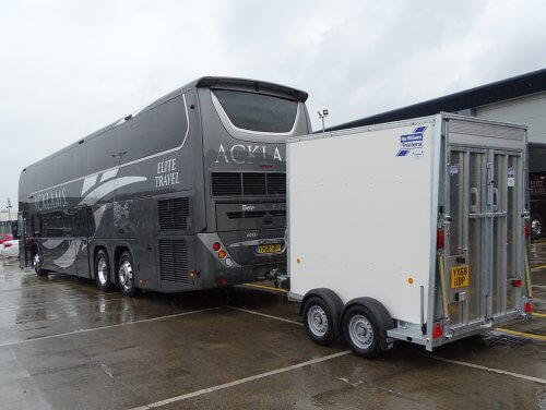 Acklams have recently purchased a trailer for their Panorama which is due to be painted into livery to match the coach. RICHARD SHARMAN