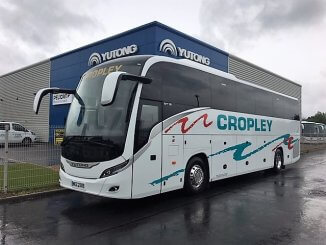 Cropleys Coaches MEZ2305 is seen being collected last Thursday. PELICAN