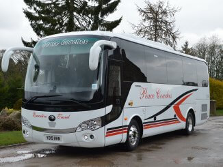 The Yutong TC9 is based in Echt, Aberdeenshire. PEACE COACHES