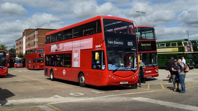 The Potters Bar Garage Open Day was a first opportunity for many to see one of the new Optare Metrodecker EVs for Metroline