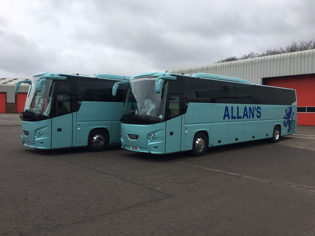 A brace of Allans of Edinburgh FHD2 135 61seaters with the 370hp engine MOSELEY DISTRIBUTORS