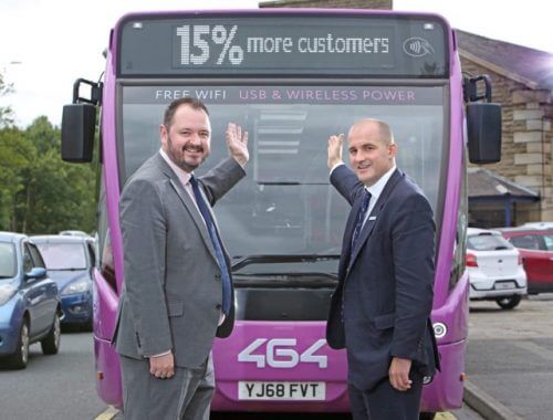 Minister and Rossendale and Darwen MP Jake Berry, right, with Transdev CEO Alex Hornby