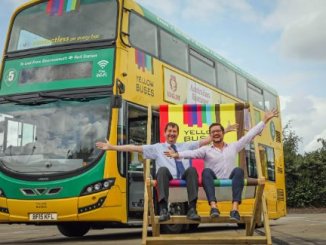 Yellow Buses MD David Squire with James Dixon-Box, founder of dbox events