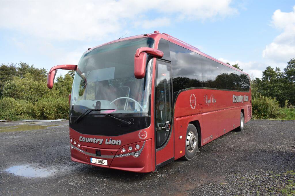 The Country Lion coach had plenty of space to park up and drop when visiting Quince Honey Farm. Alan Payling