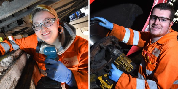GNE Engineering apprentices Melissa Millington and Nathan Smith