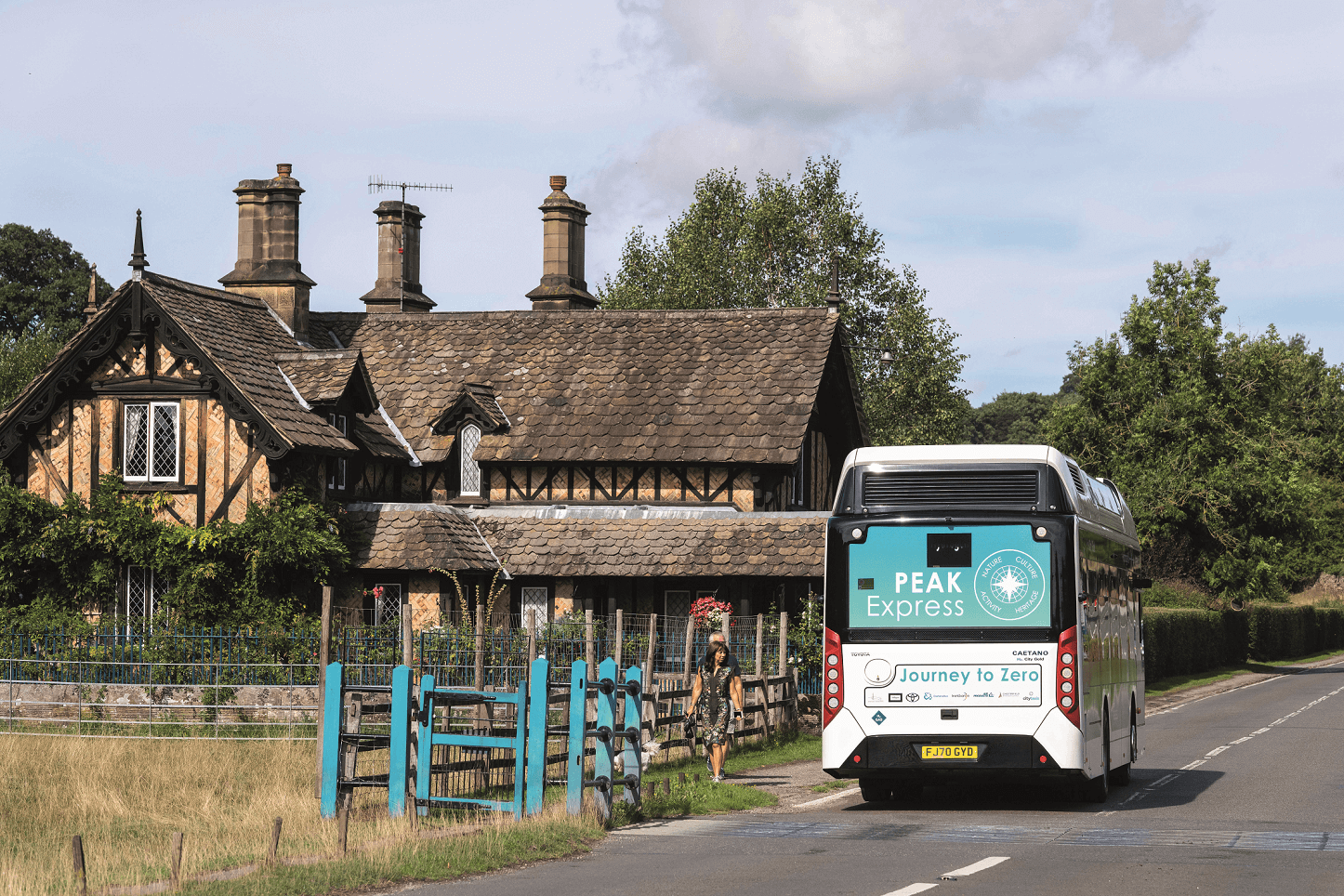 Image 2 A hydrogen bus is put through its paces on the Chatsworth Estate, Derbyshire. PEAK