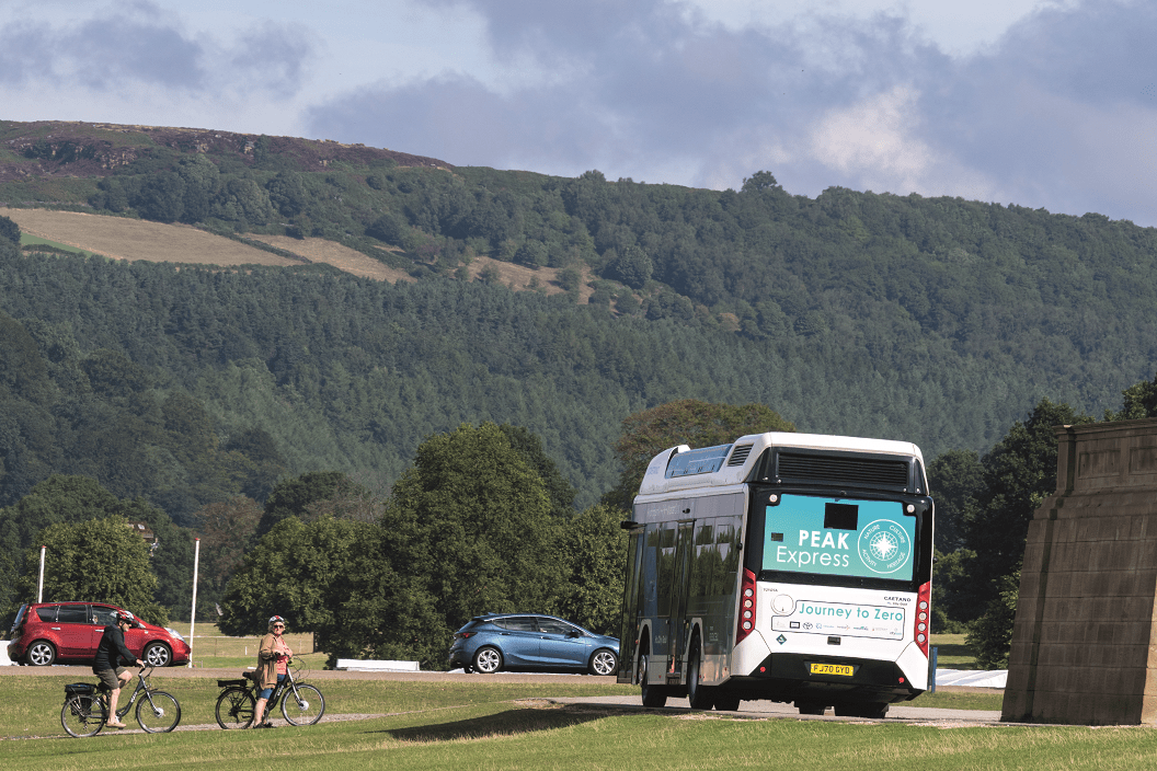 PEAK Express_1 A hydrogen bus is put through its paces on the Chatsworth Estate, Derbyshire