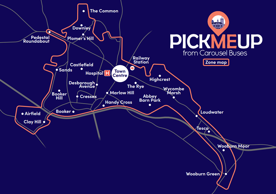 PickMeUp map