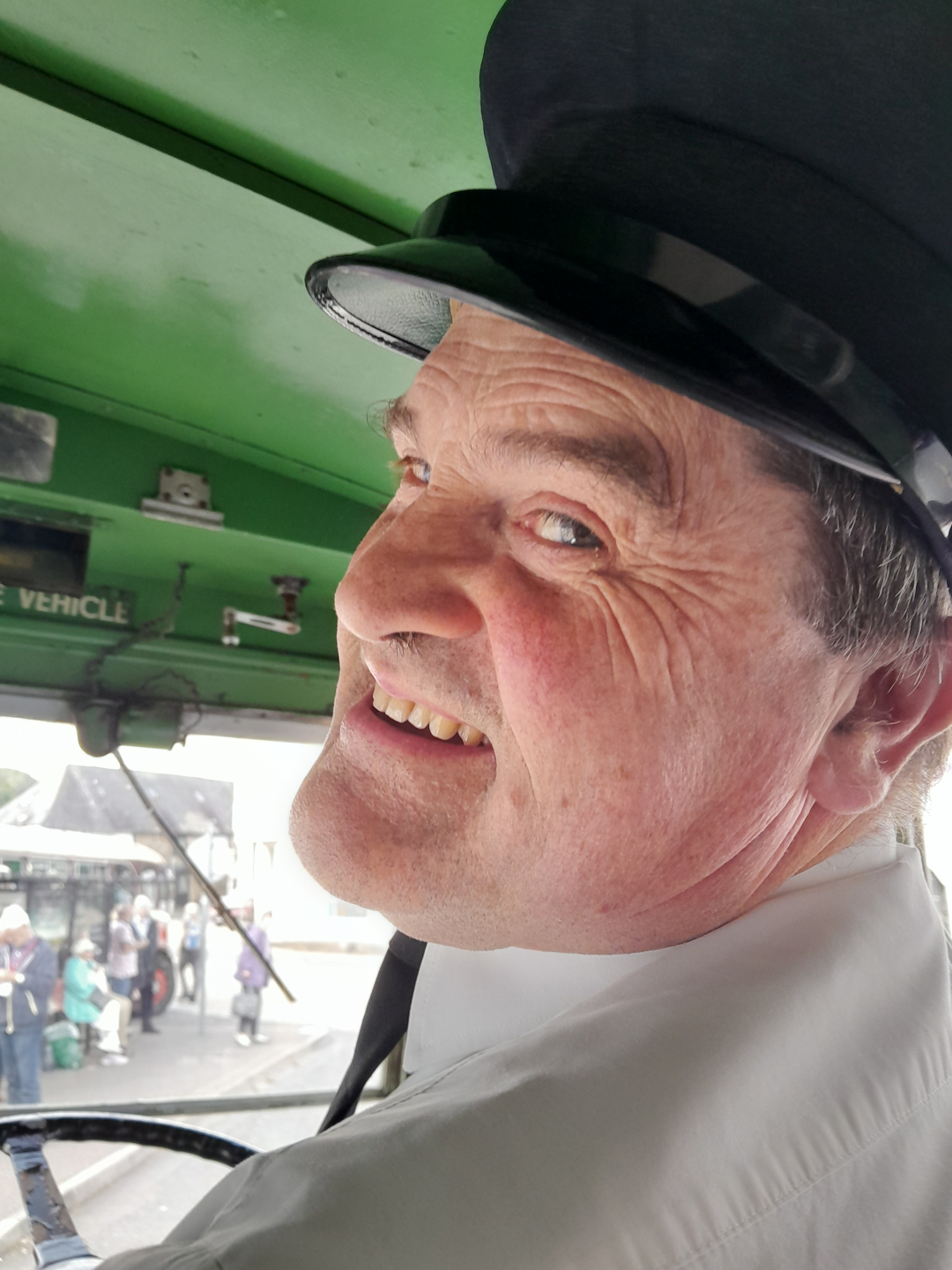 James Freeman in cab of 974 CFJ Exeter Guy Kingsbridge Cathy Craig 210924 (Large)