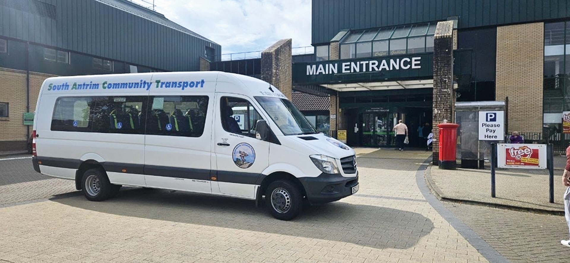 Image 10 One of our service users getting dropped off at Antrim Area Hospital. SACT (Large)